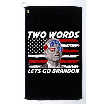 Two Words Let's Go Brandon US Flag Political American Platinum Collection Golf Towel