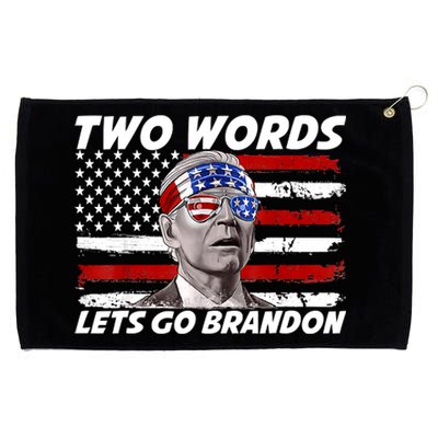 Two Words Let's Go Brandon US Flag Political American Grommeted Golf Towel