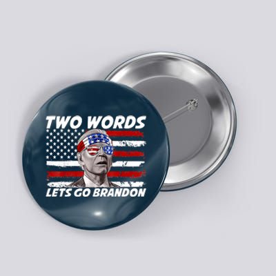 Two Words Let's Go Brandon US Flag Political American Button