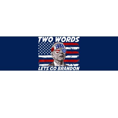 Two Words Let's Go Brandon US Flag Political American Bumper Sticker