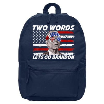 Two Words Let's Go Brandon US Flag Political American 16 in Basic Backpack