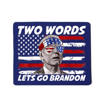 Two Words Let's Go Brandon US Flag Political American Mousepad