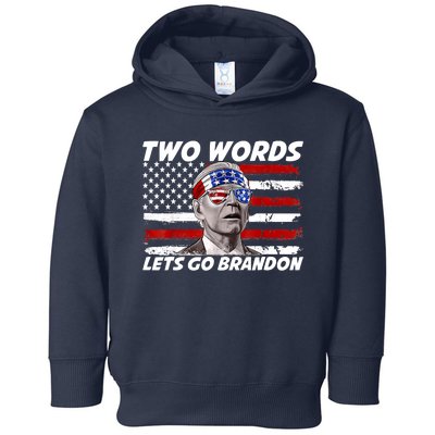 Two Words Let's Go Brandon US Flag Political American Toddler Hoodie