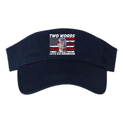 Two Words Let's Go Brandon US Flag Political American Valucap Bio-Washed Visor