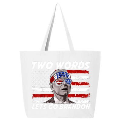 Two Words Let's Go Brandon US Flag Political American 25L Jumbo Tote