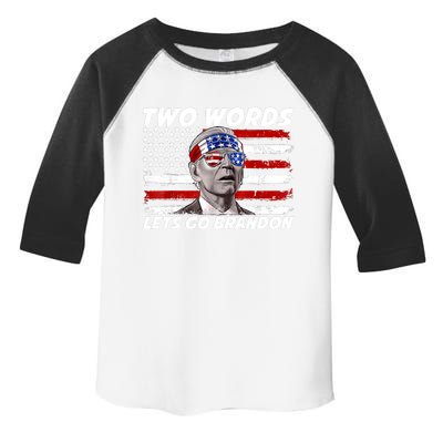 Two Words Let's Go Brandon US Flag Political American Toddler Fine Jersey T-Shirt