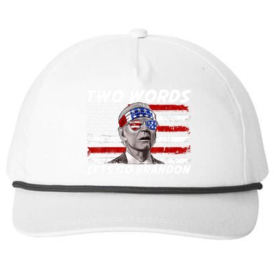 Two Words Let's Go Brandon US Flag Political American Snapback Five-Panel Rope Hat