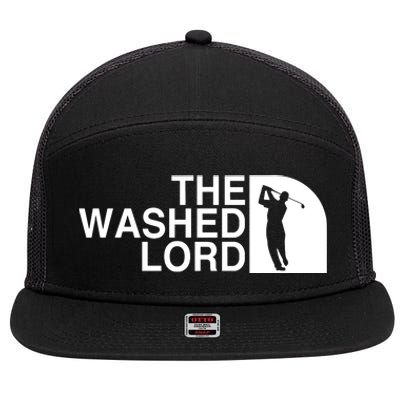 The Washed Lord Golf 7 Panel Mesh Trucker Snapback Hat