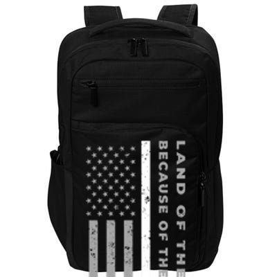 Thin White Line Land Of The Free Because Of The Brave Cute Gift Impact Tech Backpack