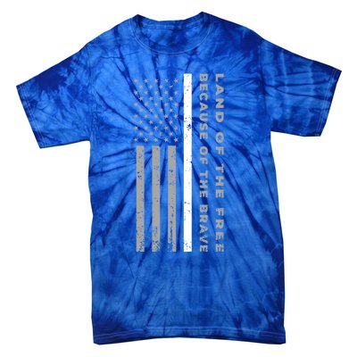 Thin White Line Land Of The Free Because Of The Brave Cute Gift Tie-Dye T-Shirt