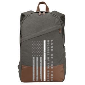 Thin White Line Land Of The Free Because Of The Brave Cute Gift Cotton Canvas Backpack