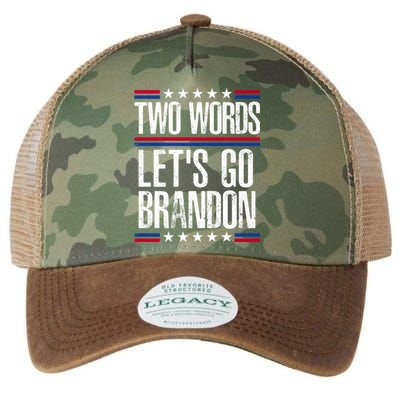 Two Words Let's Go Brandon Funny Political Meme Legacy Tie Dye Trucker Hat