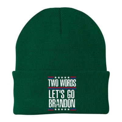 Two Words Let's Go Brandon Funny Political Meme Knit Cap Winter Beanie