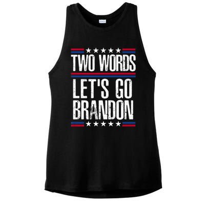 Two Words Let's Go Brandon Funny Political Meme Ladies PosiCharge Tri-Blend Wicking Tank