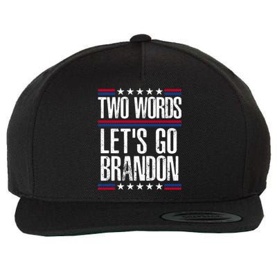 Two Words Let's Go Brandon Funny Political Meme Wool Snapback Cap