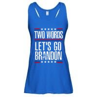 Two Words Let's Go Brandon Funny Political Meme Ladies Essential Flowy Tank