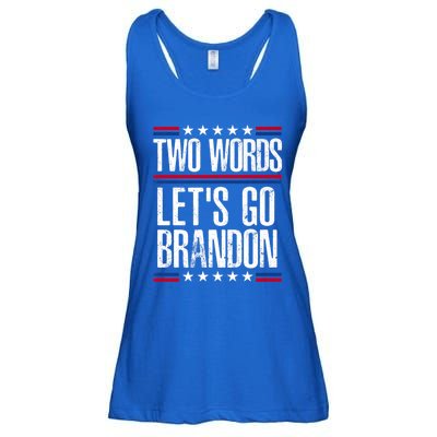 Two Words Let's Go Brandon Funny Political Meme Ladies Essential Flowy Tank