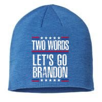 Two Words Let's Go Brandon Funny Political Meme Sustainable Beanie