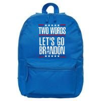 Two Words Let's Go Brandon Funny Political Meme 16 in Basic Backpack