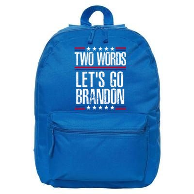 Two Words Let's Go Brandon Funny Political Meme 16 in Basic Backpack