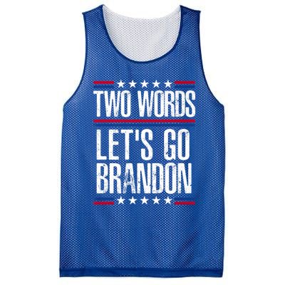 Two Words Let's Go Brandon Funny Political Meme Mesh Reversible Basketball Jersey Tank