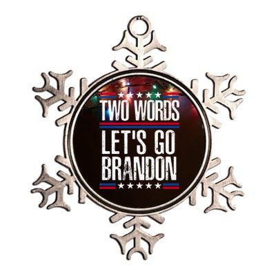 Two Words Let's Go Brandon Funny Political Meme Metallic Star Ornament