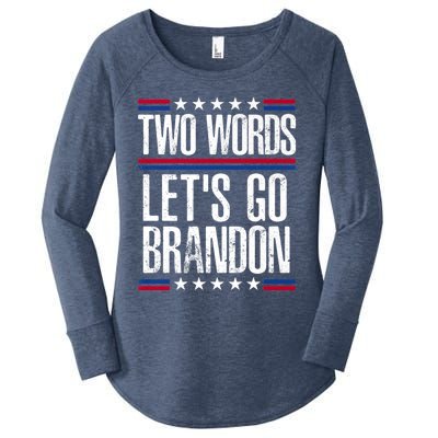 Two Words Let's Go Brandon Funny Political Meme Women's Perfect Tri Tunic Long Sleeve Shirt