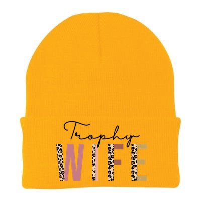 Trophy Wife Leopard Print Knit Cap Winter Beanie