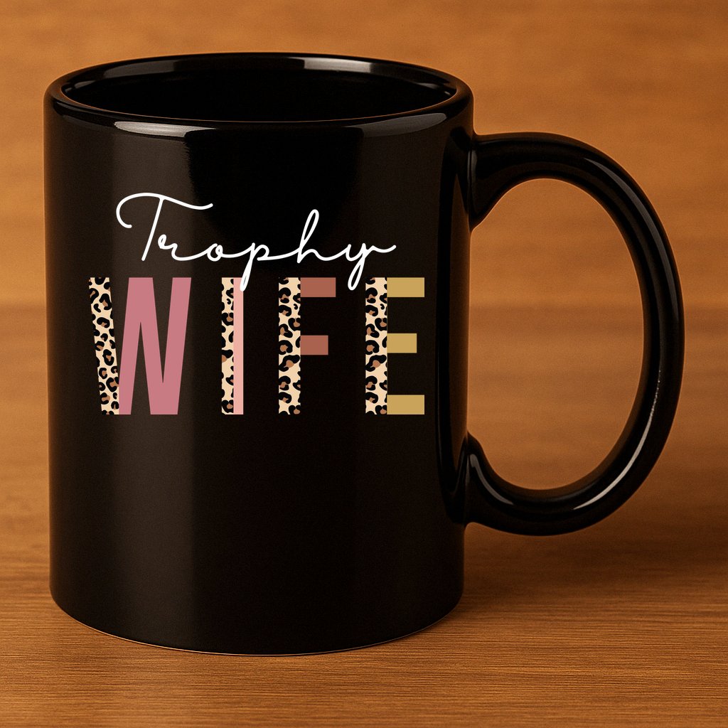 Trophy Wife Leopard Print 11oz C Handle Ceramic Mug