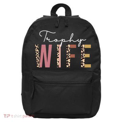 Trophy Wife Leopard Print 16 in Basic Backpack