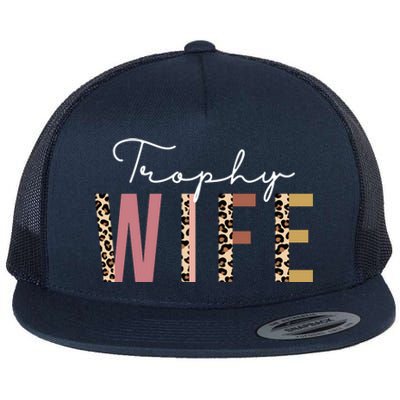 Trophy Wife Leopard Print Flat Bill Trucker Hat