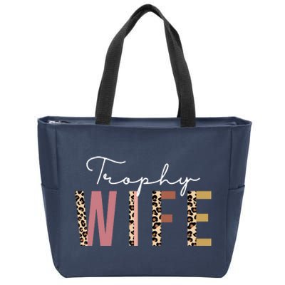 Trophy Wife Leopard Print Zip Tote Bag