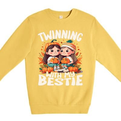 Twinning With My Bestie Spirit Week Twin Day Best Friend 70s Premium Crewneck Sweatshirt