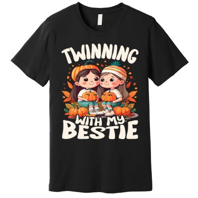 Twinning With My Bestie Spirit Week Twin Day Best Friend 70s Premium T-Shirt