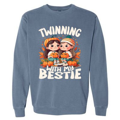 Twinning With My Bestie Spirit Week Twin Day Best Friend 70s Garment-Dyed Sweatshirt