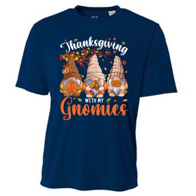 Thanksgiving With My Gnomies Fall Autumn Vibes Gnome Pumpkin Cooling Performance Crew T-Shirt