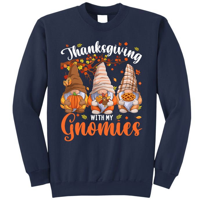 Thanksgiving With My Gnomies Fall Autumn Vibes Gnome Pumpkin Sweatshirt