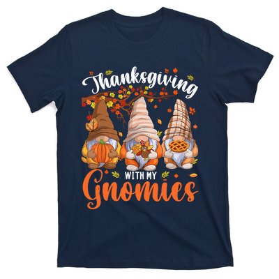 Thanksgiving With My Gnomies Fall Autumn Vibes Gnome Pumpkin T-Shirt