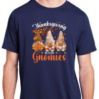 Thanksgiving With My Gnomies Fall Autumn Vibes Gnome Pumpkin Adult ChromaSoft Performance T-Shirt