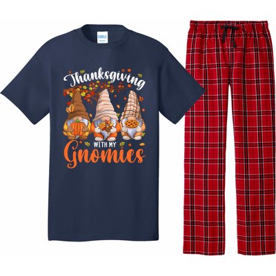 Thanksgiving With My Gnomies Fall Autumn Vibes Gnome Pumpkin Pajama Set