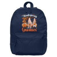 Thanksgiving With My Gnomies Fall Autumn Vibes Gnome Pumpkin 16 in Basic Backpack