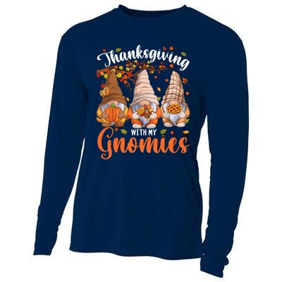 Thanksgiving With My Gnomies Fall Autumn Vibes Gnome Pumpkin Cooling Performance Long Sleeve Crew