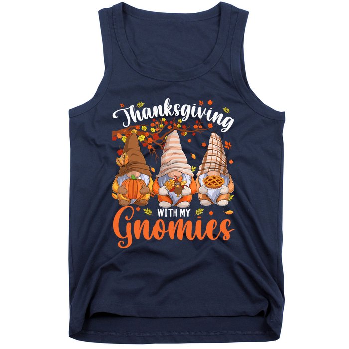 Thanksgiving With My Gnomies Fall Autumn Vibes Gnome Pumpkin Tank Top