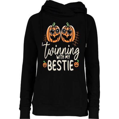 Twinning With My Bestie Spirit Week Twin Day Best Friend 70s Womens Funnel Neck Pullover Hood