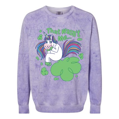 That Wasn't Me Funny Unicorn Farting Colorblast Crewneck Sweatshirt