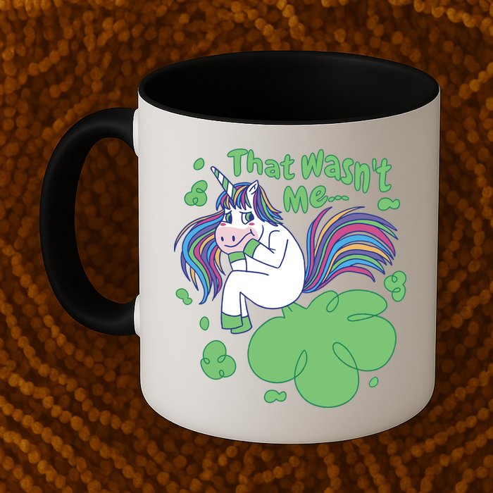 That Wasn't Me Funny Unicorn Farting Mug