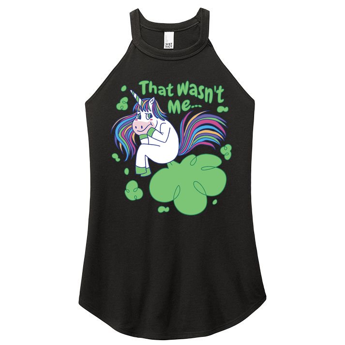 That Wasn't Me Funny Unicorn Farting Women's Perfect Tri Rocker Tank