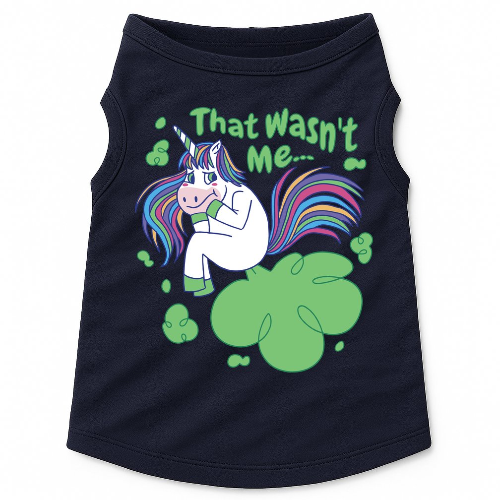 That Wasn't Me Funny Unicorn Farting Doggie Tank