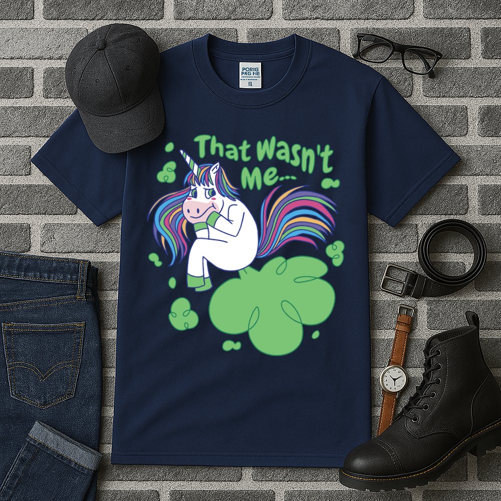 That Wasn't Me Funny Unicorn Farting Tall T-Shirt