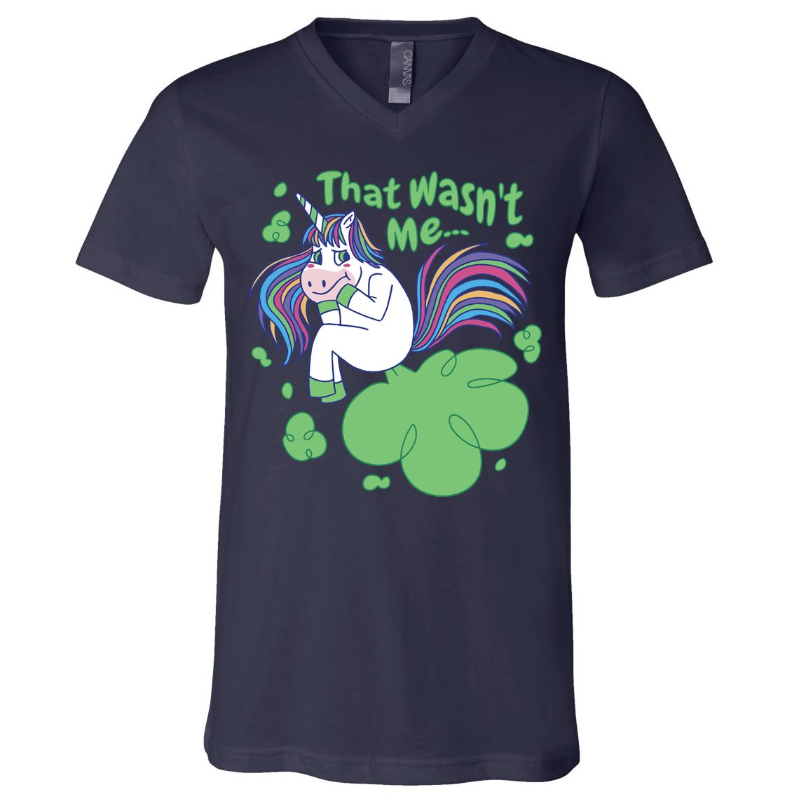 That Wasn't Me Funny Unicorn Farting V-Neck T-Shirt